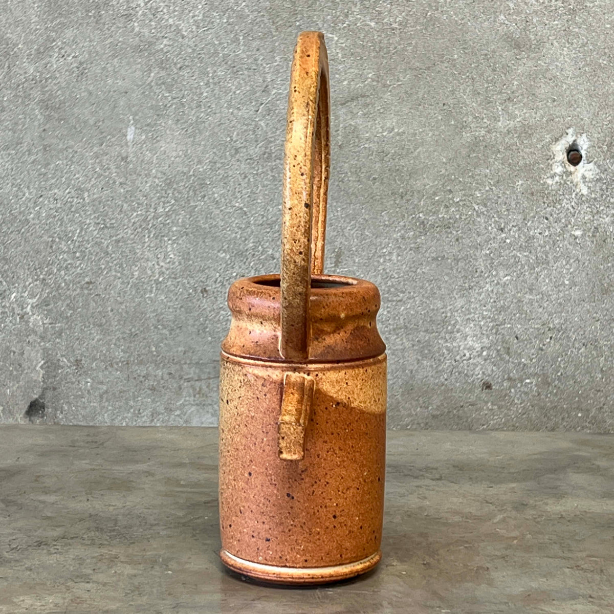 Signed + Dated Handcrafted Stoneware Vessel Studio Pottery
