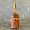 Signed + Dated Handcrafted Stoneware Vessel Studio Pottery W/ Arched Loop Handle Product Image