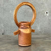 Signed + Dated Handcrafted Stoneware Vessel Studio Pottery W/ Arched Loop Handle Product Image