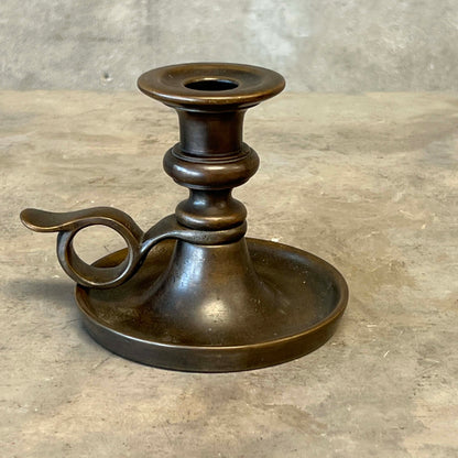 Heavy Solid Brass Candle Holder Victorian Revival Chamberstick
