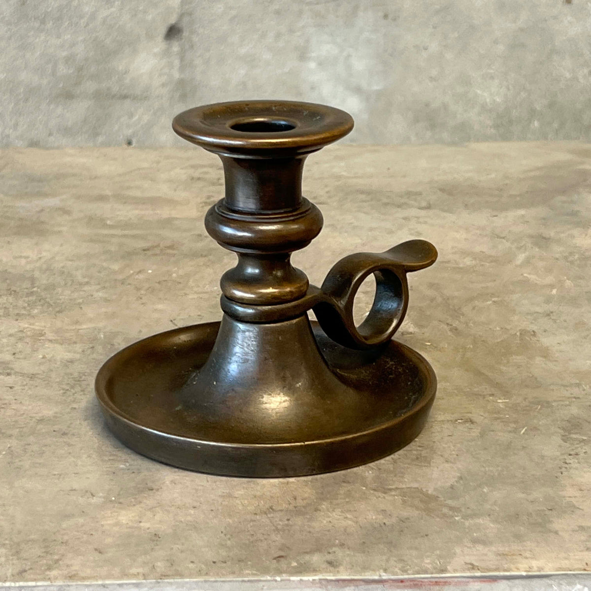Heavy Solid Brass Candle Holder Victorian Revival Chamberstick