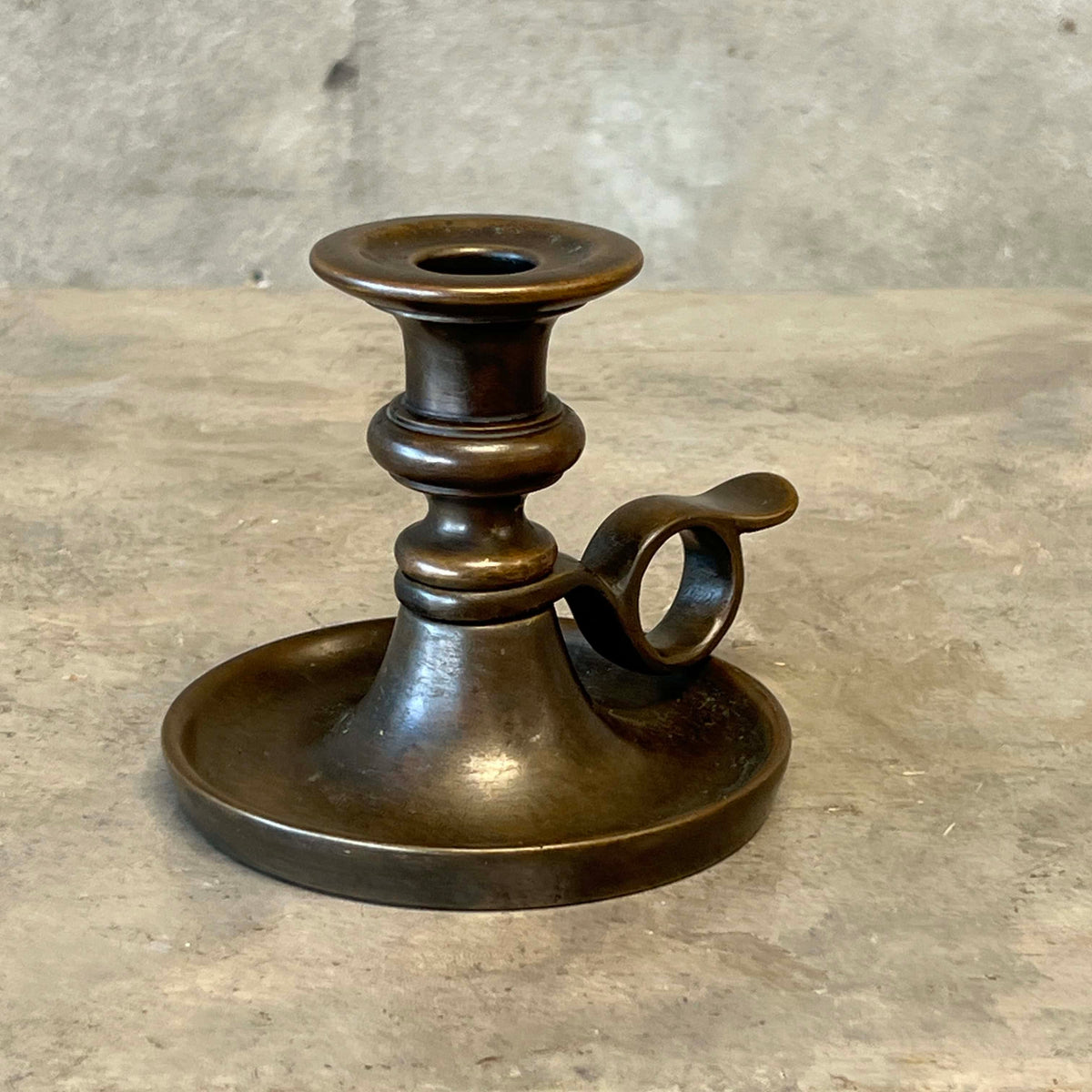 Heavy Solid Brass Candle Holder Victorian Revival Chamberstick
