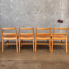 Set of 4 Light Oak Modern Chairs Made In Italy Product Image