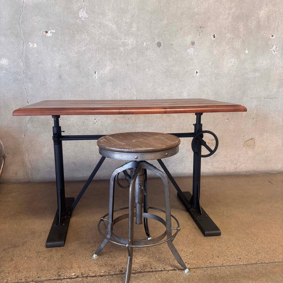 Industrial Pottery Barn Pittsburgh Crank Standing Desk With Stool