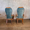 Set of Eight Burlwood Dining Chairs - Six Side Chairs & Two Arm Chairs Product Image