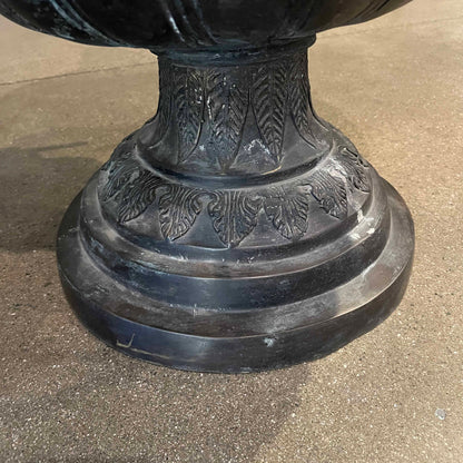 Pair of Vintage Classical Bronze Cherub Urns