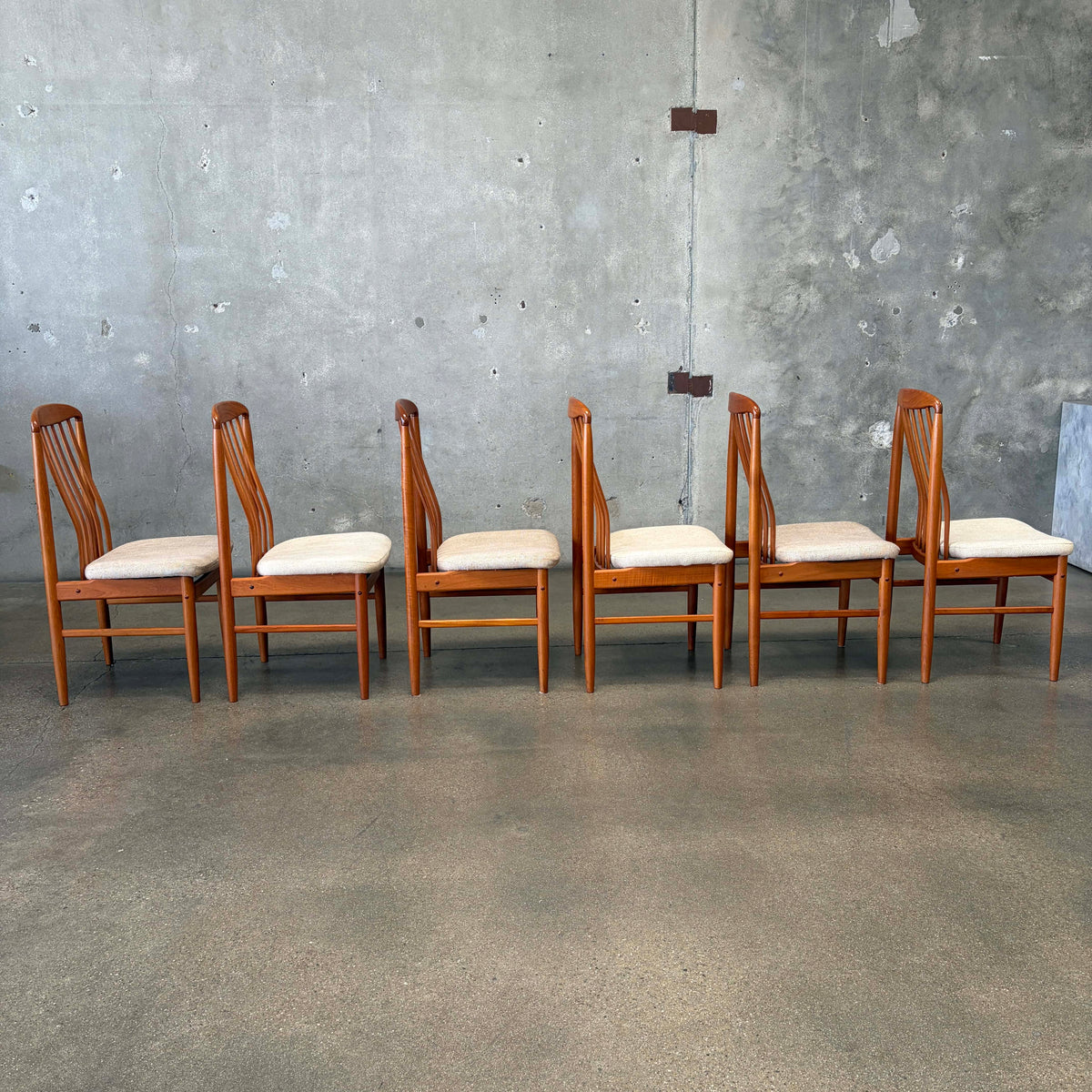Set of 6 Mid Century Teak Dining Chairs