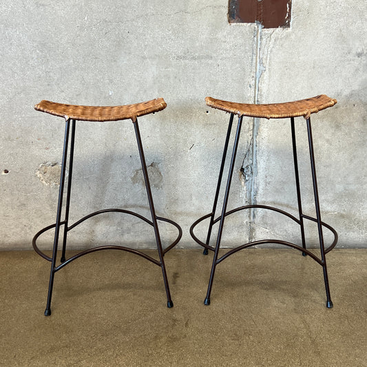 Pair Of Vintage Arthur Umanoff Style Counter Height Barstools