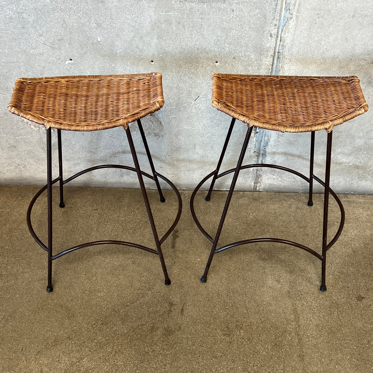 Pair Of Vintage Arthur Umanoff Style Counter Height Barstools