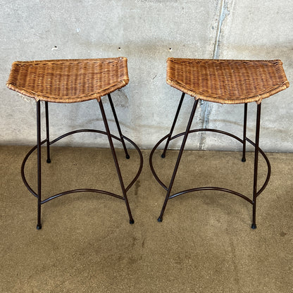 Pair Of Vintage Arthur Umanoff Style Counter Height Barstools