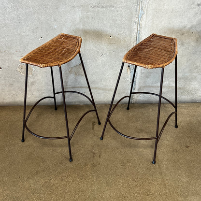 Pair Of Vintage Arthur Umanoff Style Counter Height Barstools