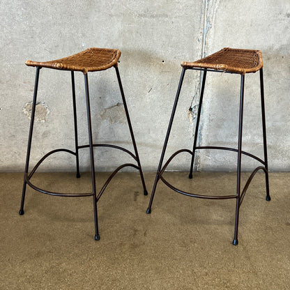 Pair Of Vintage Arthur Umanoff Style Counter Height Barstools