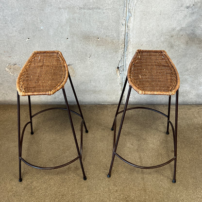 Pair Of Vintage Arthur Umanoff Style Counter Height Barstools
