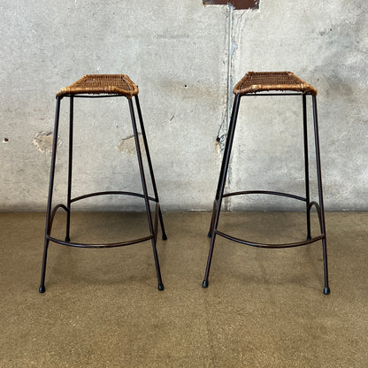 Pair Of Vintage Arthur Umanoff Style Counter Height Barstools