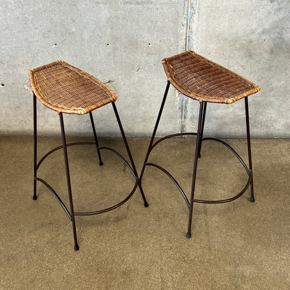 Pair Of Vintage Arthur Umanoff Style Counter Height Barstools