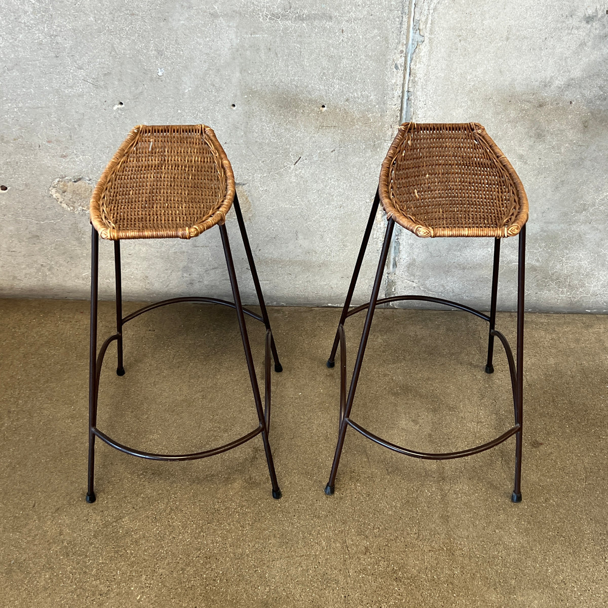 Pair Of Vintage Arthur Umanoff Style Counter Height Barstools