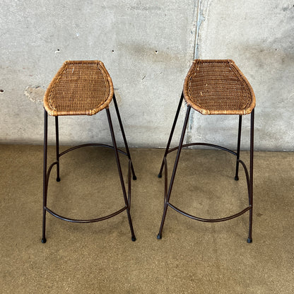 Pair Of Vintage Arthur Umanoff Style Counter Height Barstools