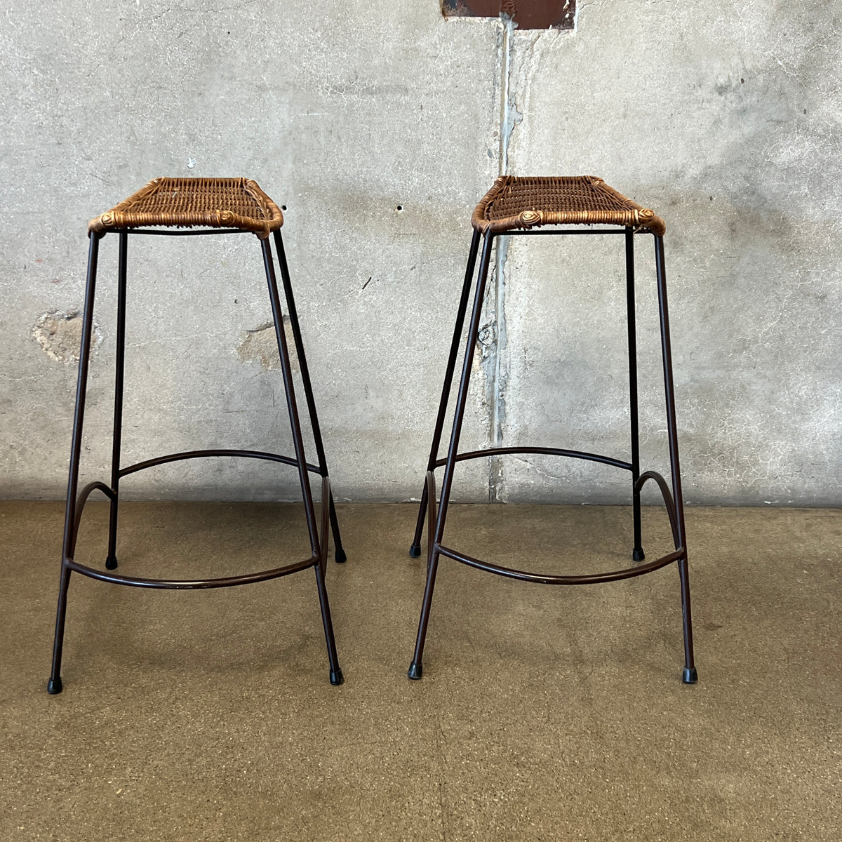 Pair Of Vintage Arthur Umanoff Style Counter Height Barstools