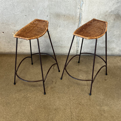 Pair Of Vintage Arthur Umanoff Style Counter Height Barstools