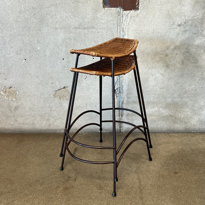 Pair Of Vintage Arthur Umanoff Style Counter Height Barstools