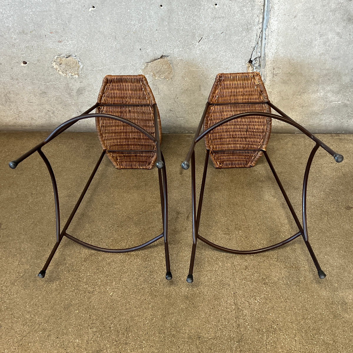 Pair Of Vintage Arthur Umanoff Style Counter Height Barstools
