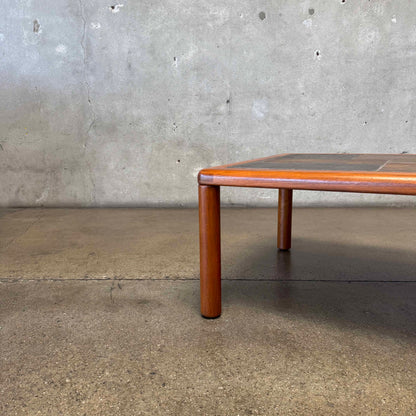 Danish Modern Teak + Slate Mosaic Coffee Table