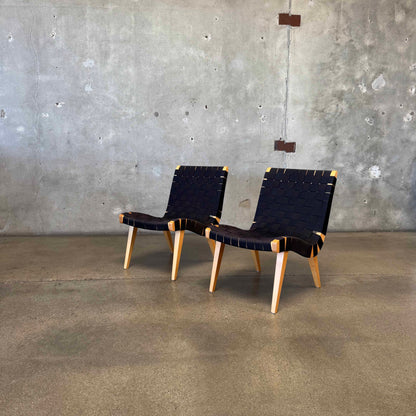 Pair Of Risom Lounge Chairs In The Style Of Jens Risom
