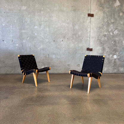 Pair Of Risom Lounge Chairs In The Style Of Jens Risom