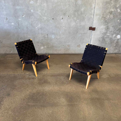 Pair Of Risom Lounge Chairs In The Style Of Jens Risom