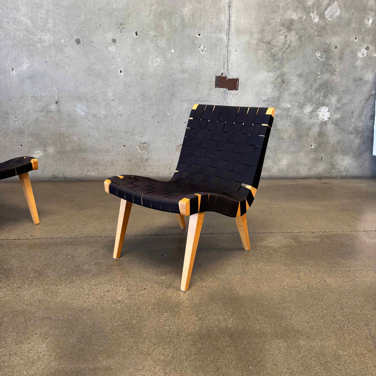Pair Of Risom Lounge Chairs In The Style Of Jens Risom