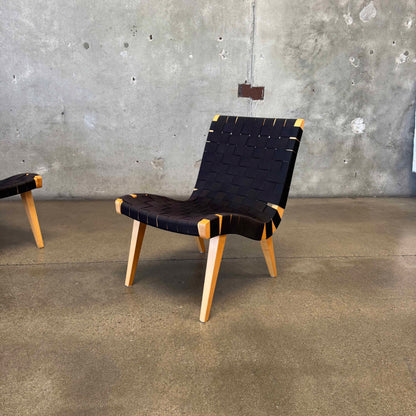 Pair Of Risom Lounge Chairs In The Style Of Jens Risom