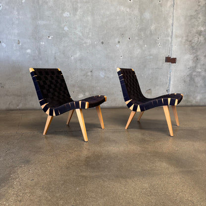 Pair Of Risom Lounge Chairs In The Style Of Jens Risom