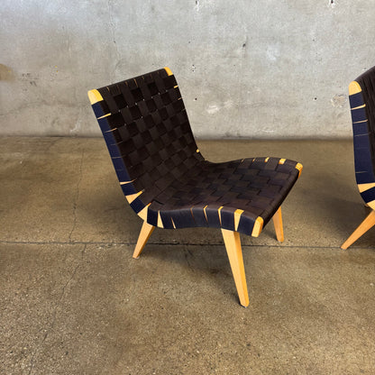 Pair Of Risom Lounge Chairs In The Style Of Jens Risom