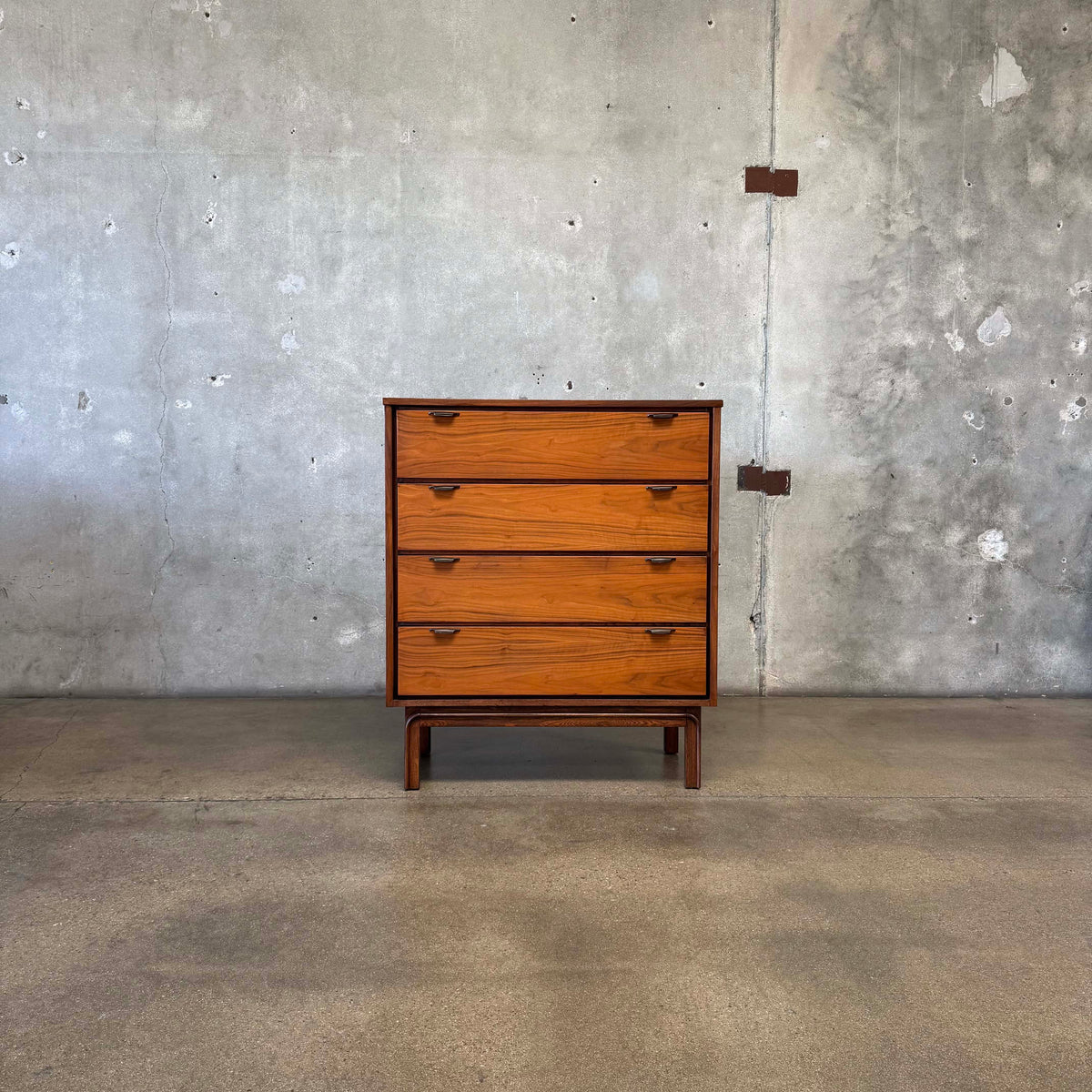 Mid Century Modern Walnut Highboy Dresser