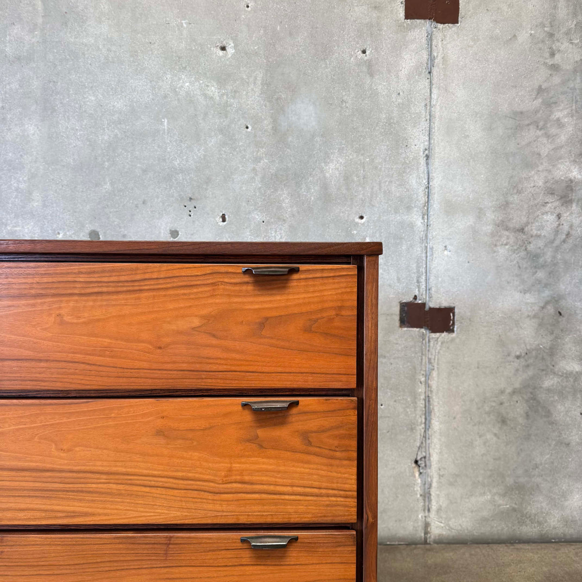Mid Century Modern Walnut Highboy Dresser