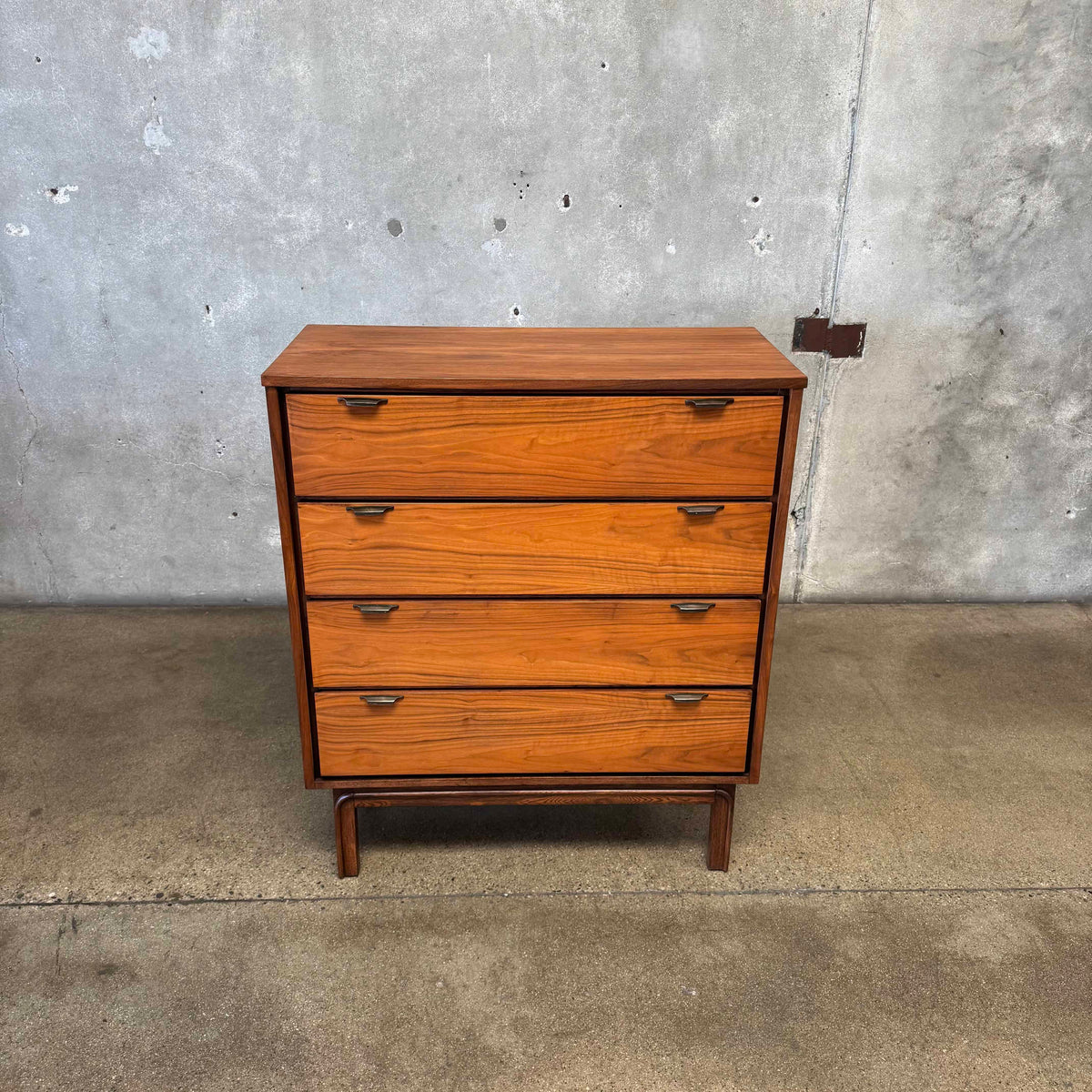 Mid Century Modern Walnut Highboy Dresser