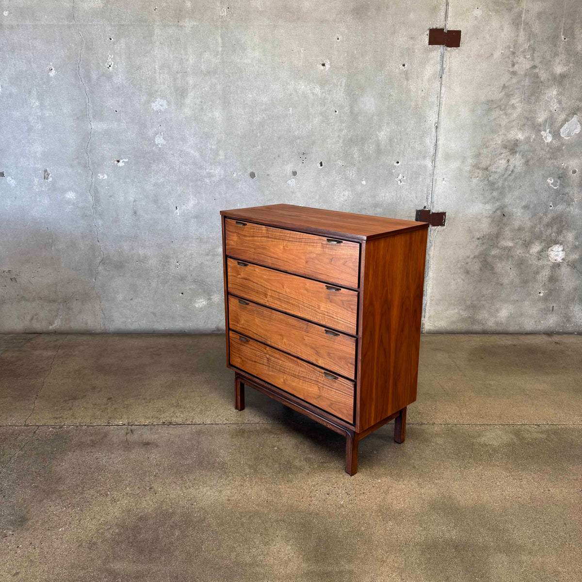 Mid Century Modern Walnut Highboy Dresser