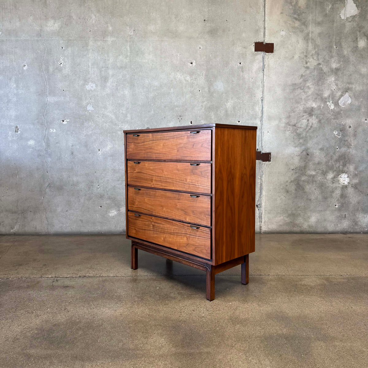 Mid Century Modern Walnut Highboy Dresser