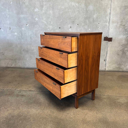 Mid Century Modern Walnut Highboy Dresser