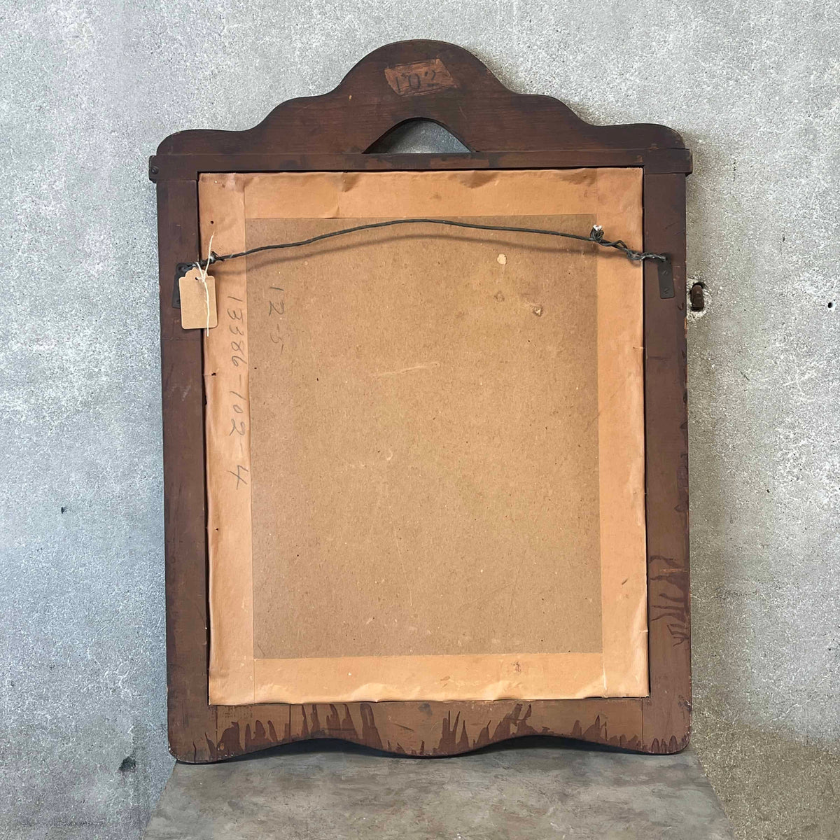 Monterey Furniture Mirror Smoky Finish With Hand Painted Florals