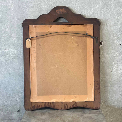 Monterey Furniture Mirror Smoky Finish With Hand Painted Florals