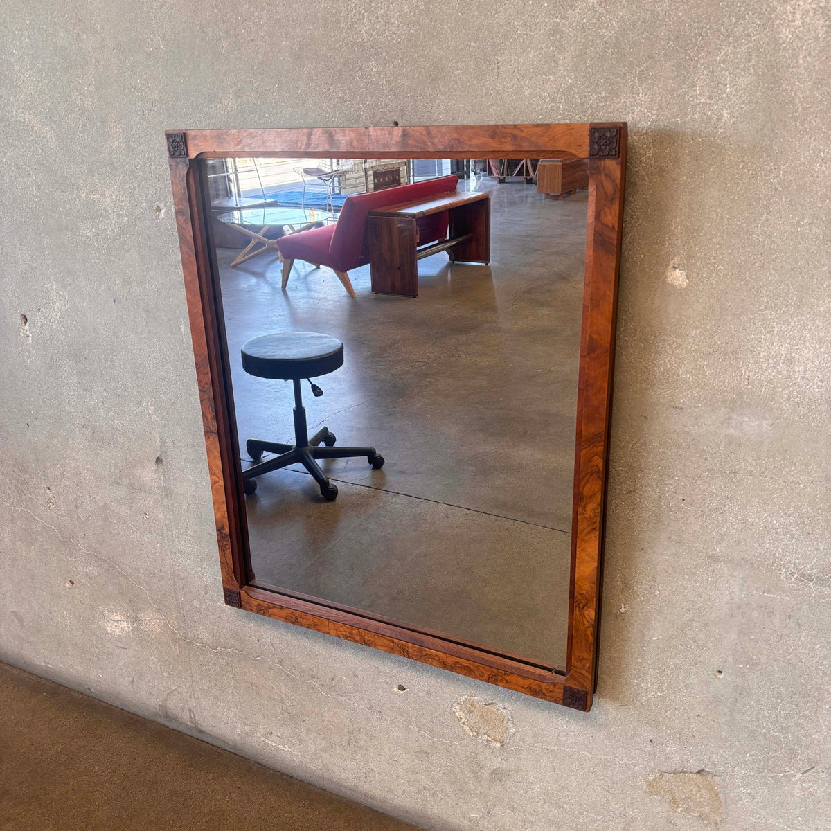 Pennsylvania Dutch Burl Wood Mirror