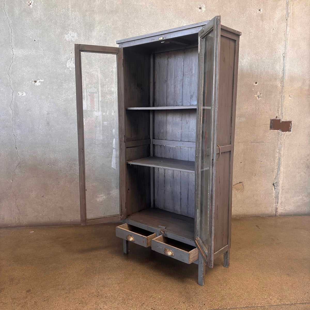 Vintage Wood Cabinet W/ Shelves
