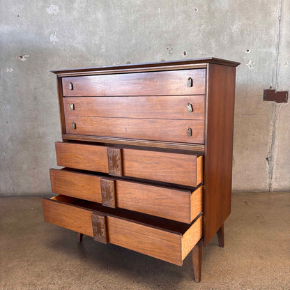 "Mayan" Highboy Dresser By Bassett C. 1960
