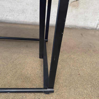 Post Modern Black Leather And Metal Armchair #5