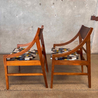 Pair Of MCM Side Chairs New Upholstery 1960's