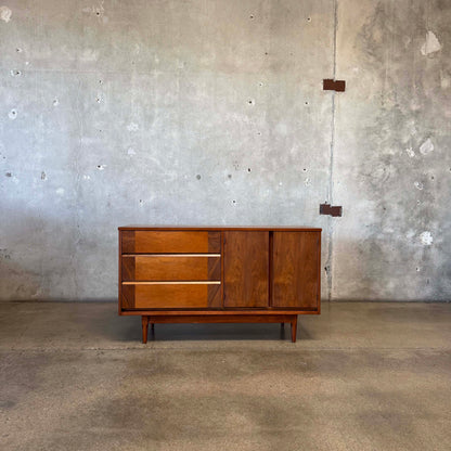Mid Century Modern Walnut Credenza By Basset