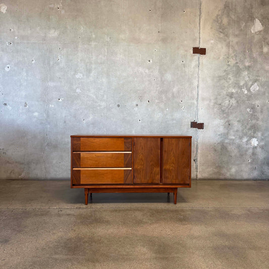 Mid Century Modern Walnut Credenza By Basset