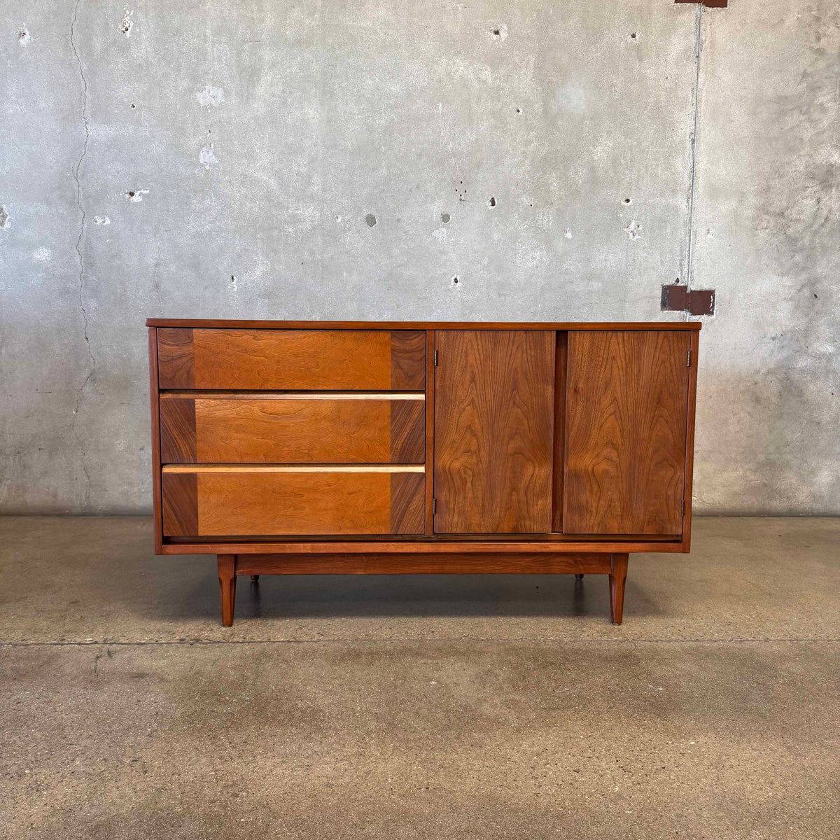 Mid Century Modern Walnut Credenza By Basset