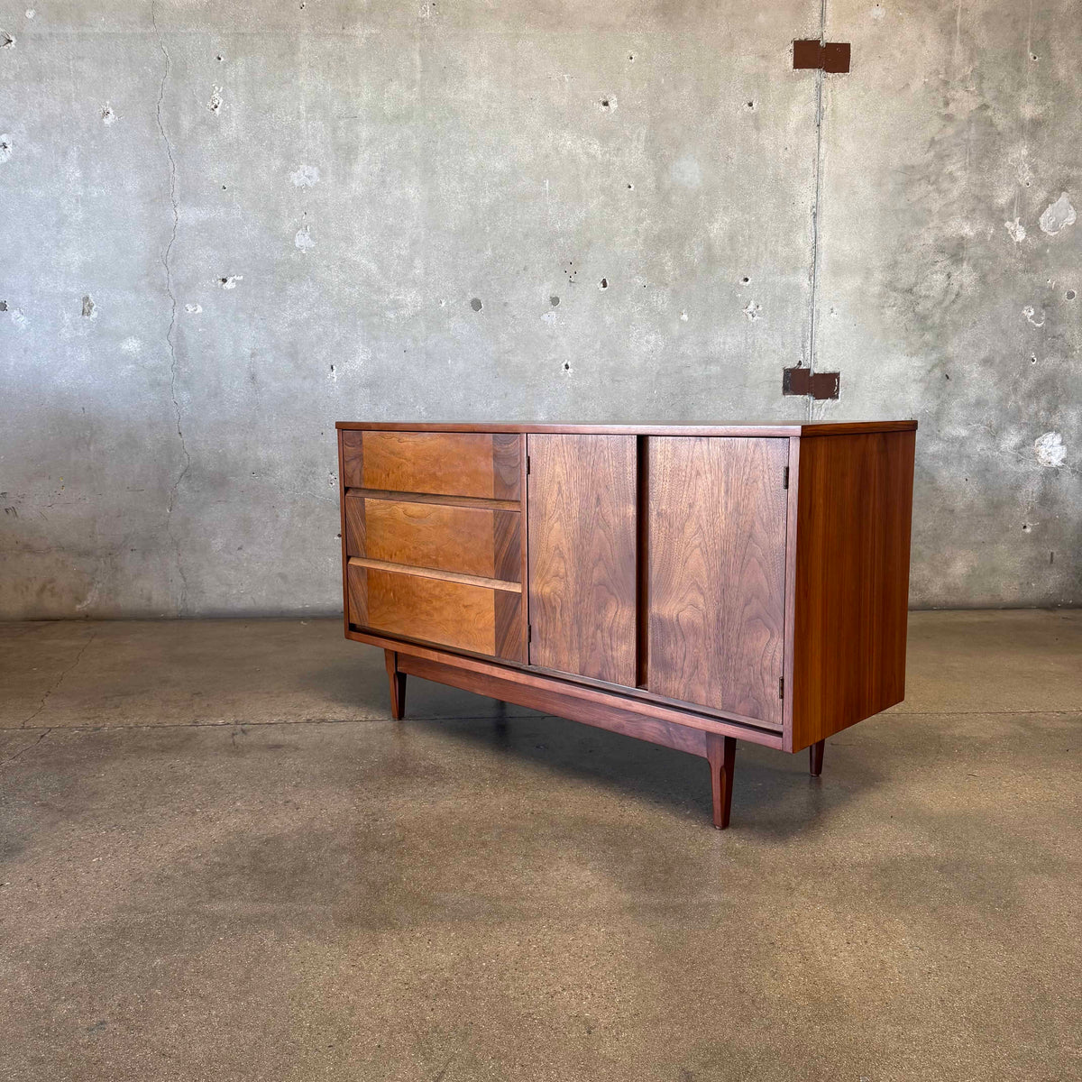 Mid Century Modern Walnut Credenza By Basset
